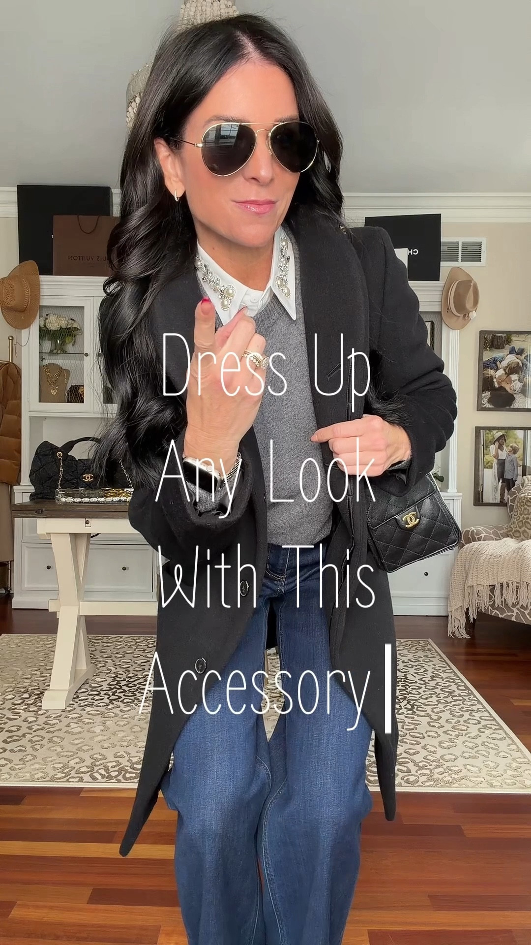 This fun little accessory takes this look from basic to fun!
Perfect for the holidays 

#LTKFindsUnder50 #LTKOver40 #LTKHoliday