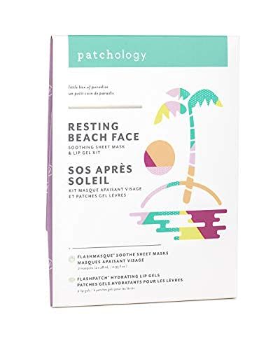 Patchology Resting Beach Face Kit - Soothing Sheet Mask with Aloe Vera and Hydrating Lip Gel - Fa... | Amazon (US)