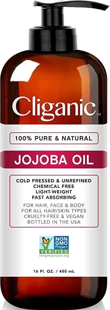 Cliganic Jojoba Oil Non-GMO, Bulk 16oz | 100% Pure, Natural Cold Pressed Unrefined Hexane Free Oi... | Amazon (CA)
