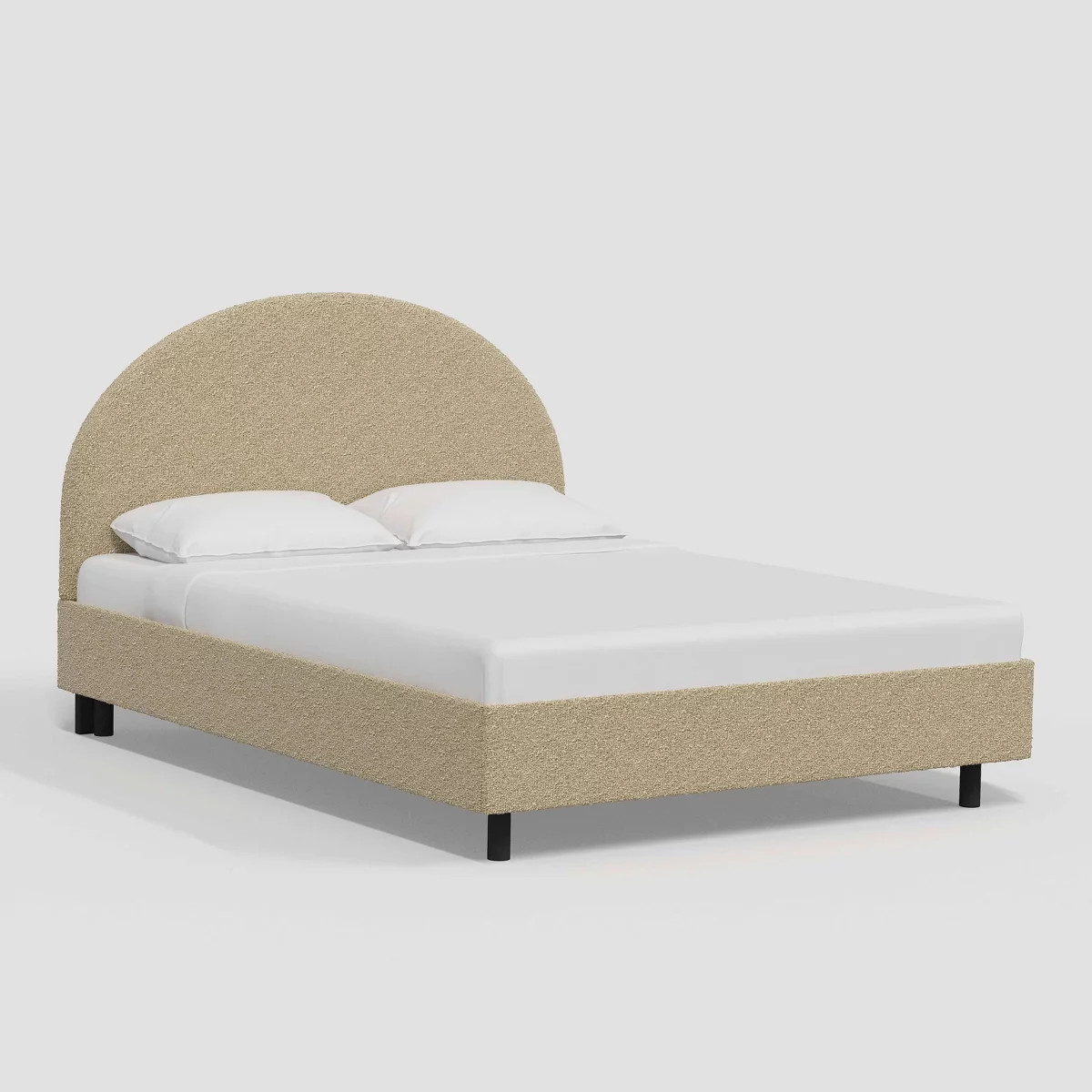 California King Adaline Platform Bed in White Boucle - Threshold™: Pine Frame, Low Profile | Target