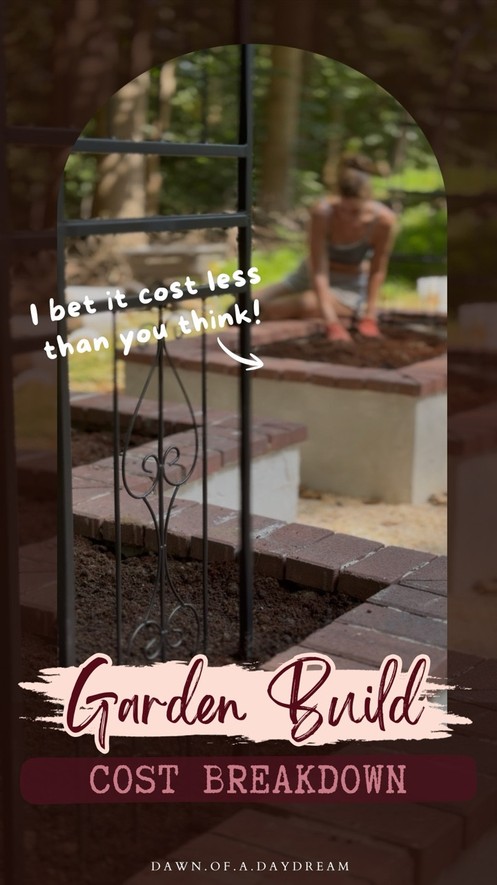 Full Breakdown 👇

Ie: The most asked question about my DIY Garden Project - How much did it cost?! 👀

Below is a detailed breakdown of everything I used, plus all the ways I saved money, so you can calculate your own costs if you choose to make your own ☺️

Bricks 162 for the large bed
77 for each of the 2 small beds
Total 316 bricks x $0.25 total: $79
(I waited all year for the @loweshomeimprovement spring sale to get this price!)
Concrete blocks 160 x $2.32 total: $371.20
(You can find these on fb marketplace if you don’t need many)
Mortar x2 $ 7.47 total: $14.94
Landscape adhesive x5 $10.98 total: $54.9
Stucco scratch and brown 6x $9.65 total: $57.9 
Stucco white topcoat finish coat 4x $25.44 total: $101.76 
TOTAL BED BUILD: $679.70

Gravel for the courtyard x8 $5.98 total: $47.84
fence post $15 (I found my old wood beams discarded on my property, perks of a fixer upper 😅)
Wood Stain $18.98 (I already had some leftover)
Spar urethane $26.98 (leftover)
Concrete stain $39.98 (leftover) 
TOTAL COURTYARD & BRICK STAIN: $148.78 (My cost $47.84) 

coco coir 10lb blocks x 4 total: $67.96
mushroom compost $4.98 x 8 total: $39.84
Screened soil $70 for 3.5 cubic yard (purchased in bulk to save costs)
Mulch free from Chip drop (the majority of my beds were filled with this to cut costs dramatically. It will break down into soil in time)
Fertilizer $20
TOTAL SOIL: 197.80

Fountain pebbles $6.34 
Pump $29
Pots free (I had mine already but you can find many for free on FB marketplace)
TOTAL FOUNTAIN: $35.34 

2x Trellis - $65 
Iron arbors x2 $195
TOTAL ACCESSORIES: $260

GRAND TOTAL: $1252.62 

Whilst this is still a lot of money to spend on a garden, and everyone has different budgets, the beds averaged at around $170 each and will hopefully last a lifetime since they will never rot. I think that’s pretty impressive! 😅

But what do you think, was the cost more or less than you thought?? 😶🌱

Comment “DIY” & I’ll send you a link to the project supplies 

If you have any more questions leave the in the comments and I’ll do my best to answer them ☺️🫶

#RaisedBedGarden #GardenBuildDIY #BudgetGardenProject #DIYCostBreakdown #CottageGardenBuild