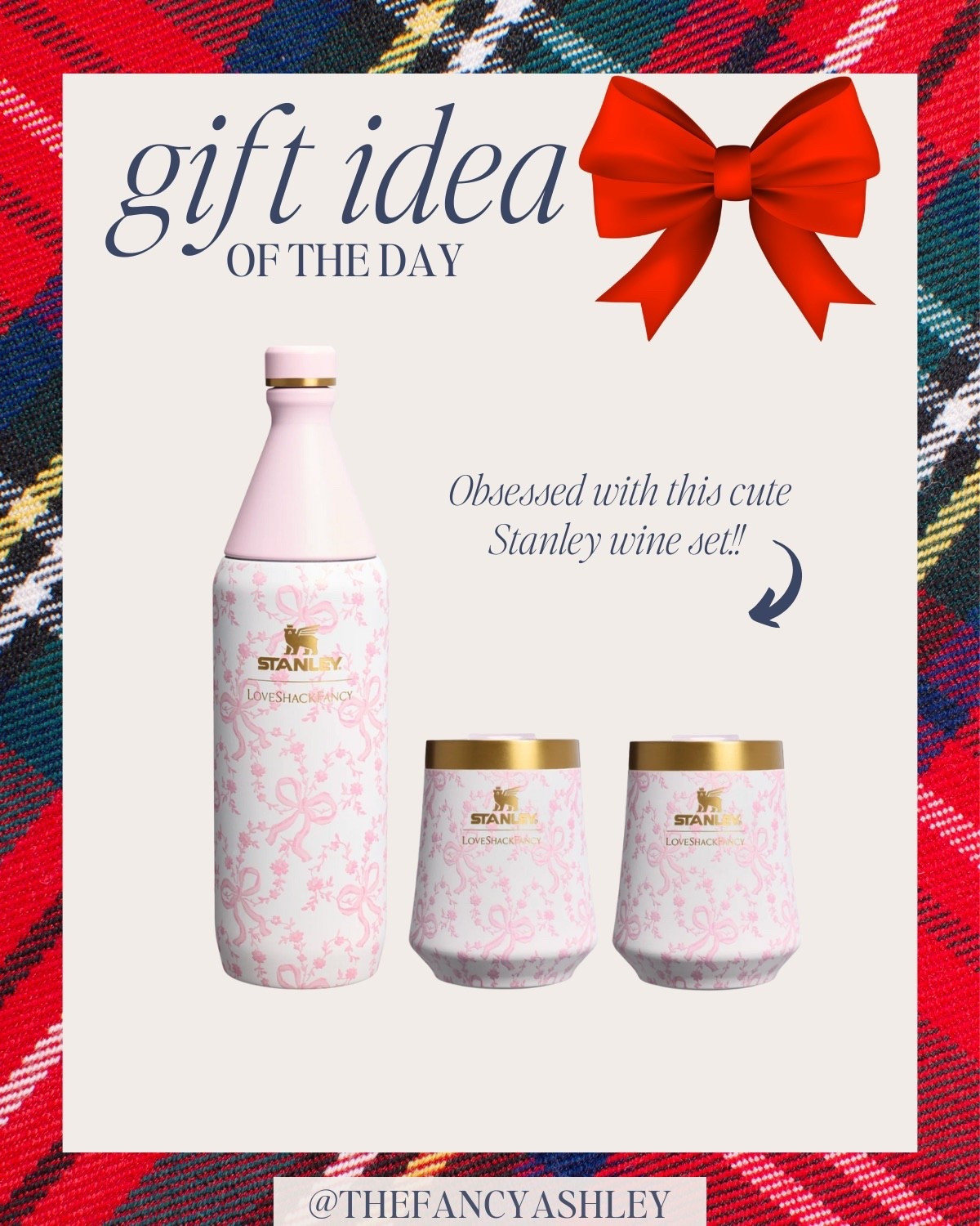 Gift idea of the day - Stanley LoveShackFancy Holiday Reserve All Day Wine Set! This is the set the wine lover in your life needs this holiday season, so good! Comes in three color options and you can untwist the collar and fill with ice. Love the pink and the bows! #StanleyCup #LoveShackFancy #WineGift #HolidayGifts #GiftGuide #WineLover #StanleyWineSet #GiftsForHer #HolidayShopping #LimitedEdition

#LTKHoliday #LTKSeasonal #LTKGiftGuide