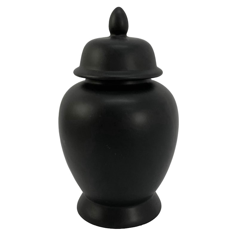 Providence Black Ceramic Ginger Jar, 9.3" | At Home
