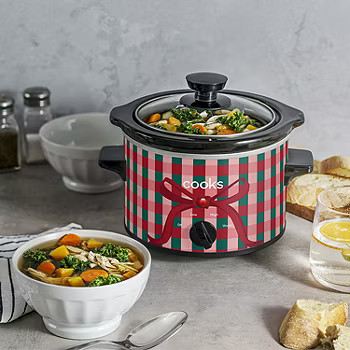 new!Cooks 1.5-Quart Gingham Bow Slow Cooker | JCPenney