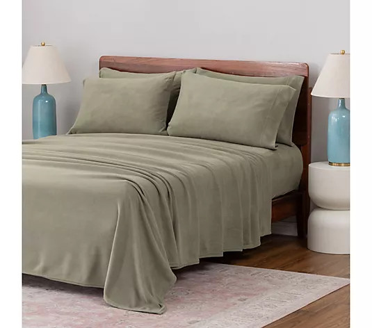 Berkshire Polarfleece Sheet Set with Extra Cases - QVC.com | QVC