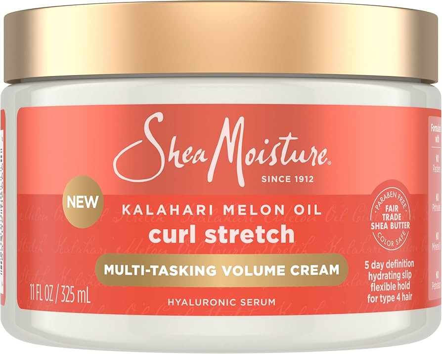 SheaMoisture Curl Stretch Multi-tasking Volume Cream Kalahari Melon Oil and a Tropical Vacation S... | Amazon (US)