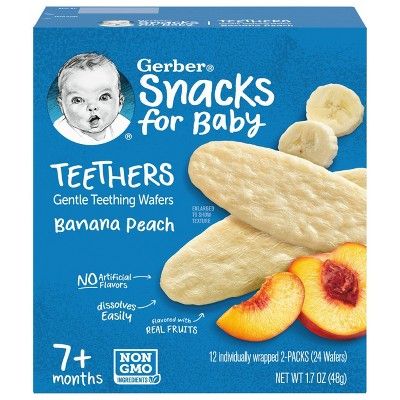 Gerber Teethers Banana Peach Baby Snacks - 12ct/1.7oz Total | Target
