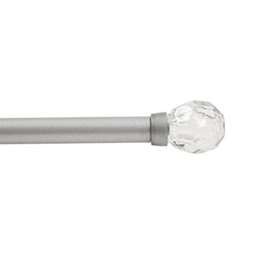 Kashi Home Decor Crystal Finial Cafe Rod, 48-86, Silver | Amazon (US)