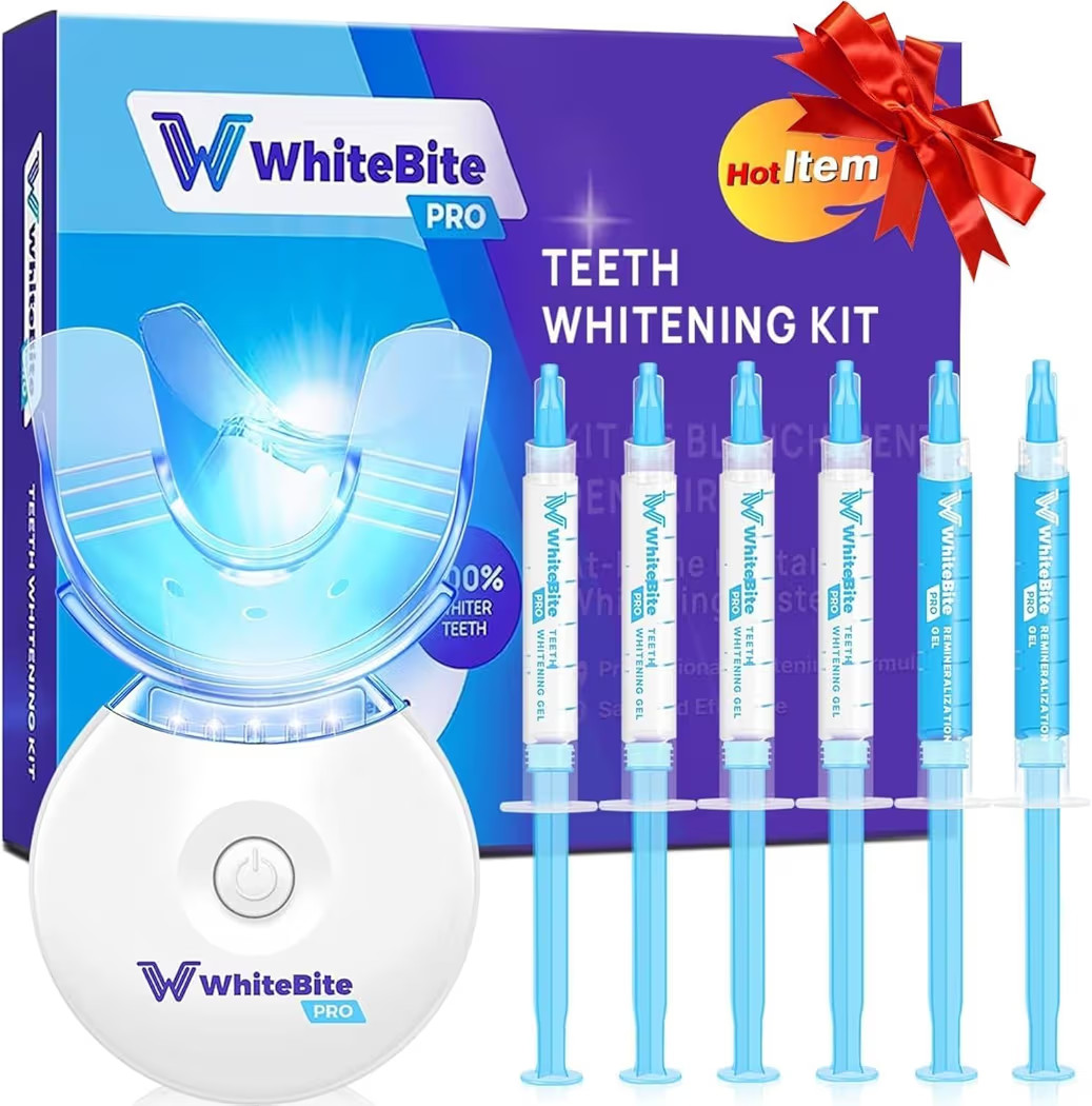 Whitebite Pro Teeth Whitening Kit for Sensitive Teeth | 4 Whitening Gels & 2 Remineralizing Gels | LED Light System for Fast Results | Professional Dental Grade | Enamel Safe | Amazon (US)