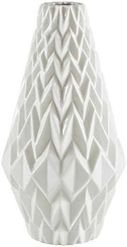 Amazon Brand – Rivet Modern Geometric Pattern Decorative Stoneware Vase, Large Centerpiece, 12.25"H, | Amazon (US)