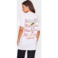 White Oversized Martini T Shirt | PrettyLittleThing US