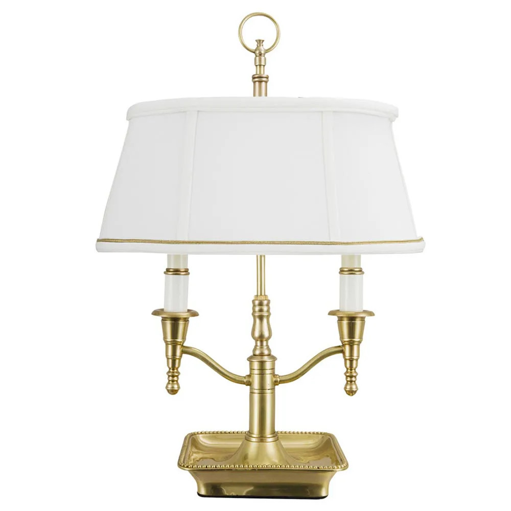 Annalisa Traditional Antique Gold Brass Tray Base Table Lamp | Kathy Kuo Home