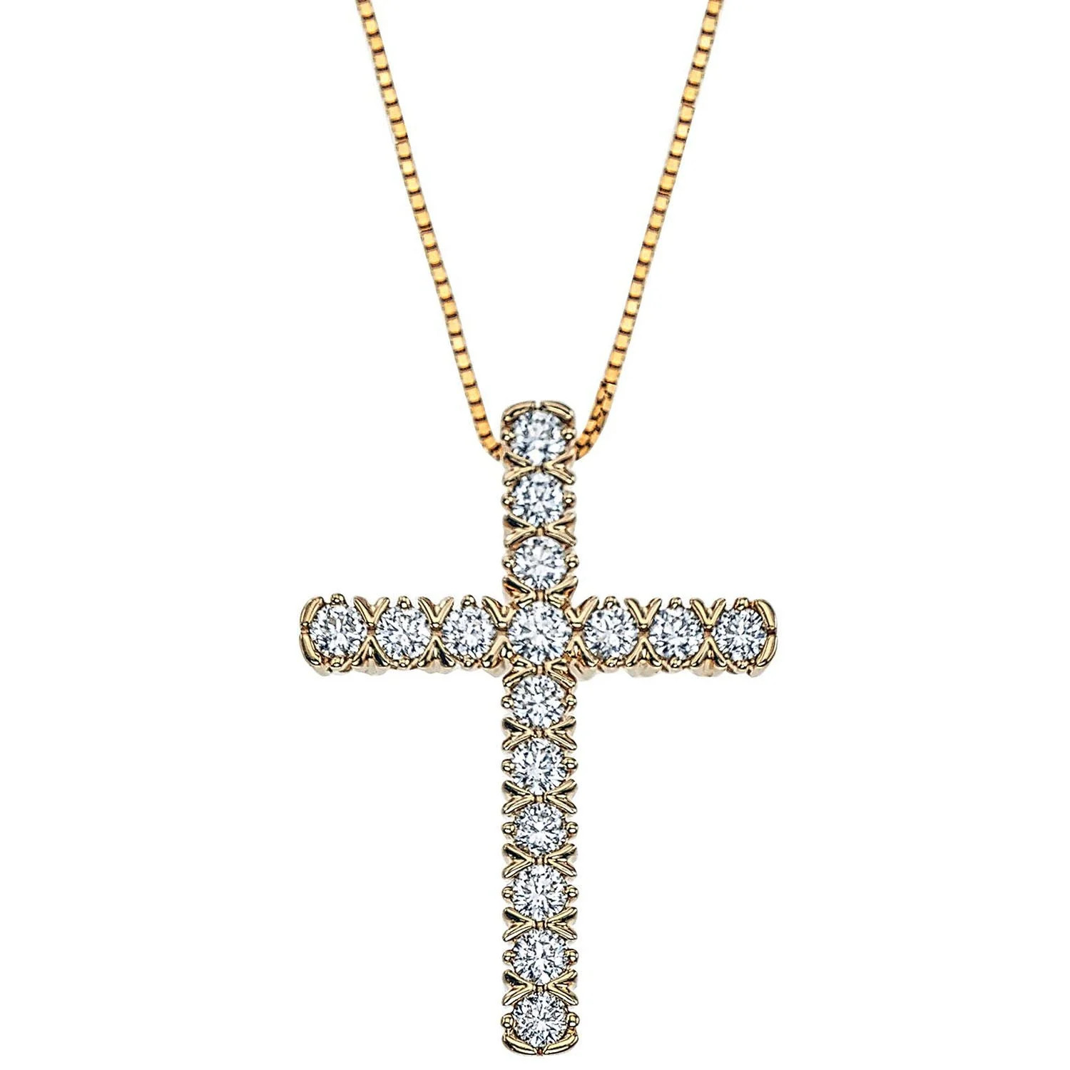 0.71 CT. T.W. Diamond Cross Pendant in 14K Gold | Sam's Club