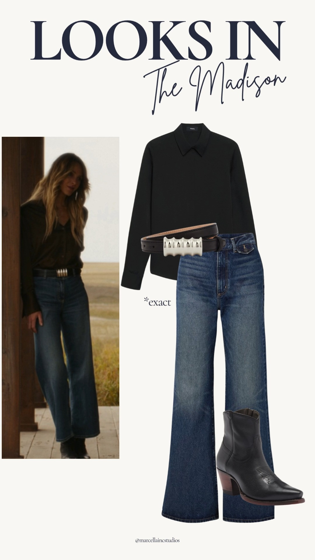 As seen in The Madison Nili Lotan Terrell Flared Jeans.  Outfit inspired by Abbie and the western city vibe. #denim #themadison #denimoutfit #dressydenim #ltkstyletip 

 

#LTKootd #LTKOver40