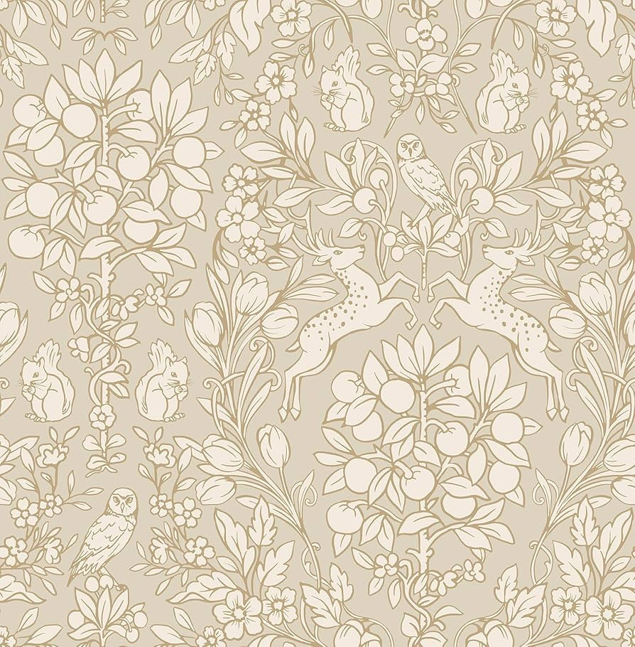 NuWallpaper Taupe Enchanted Peel & Stick Wallpaper | Amazon (US)