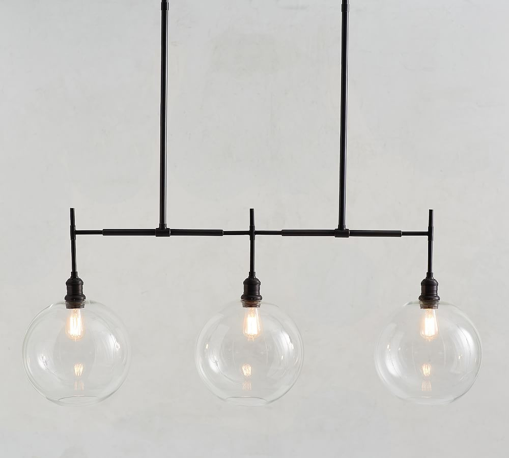 Glass Globe Linear Chandelier | Pottery Barn (US)