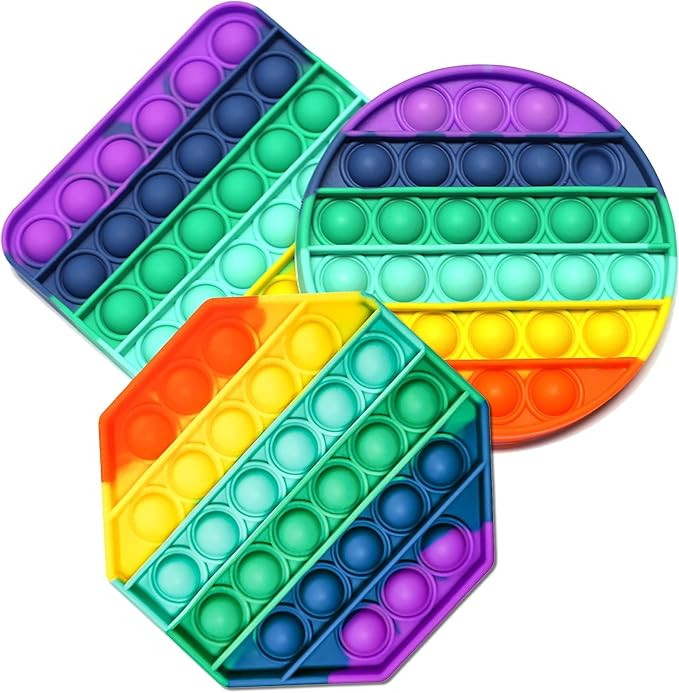 Fidget Sensory Toy Its Pushit Pop Bubble - Rainbow Games, Stress Toys, 3 Packs for Children and A... | Amazon (US)