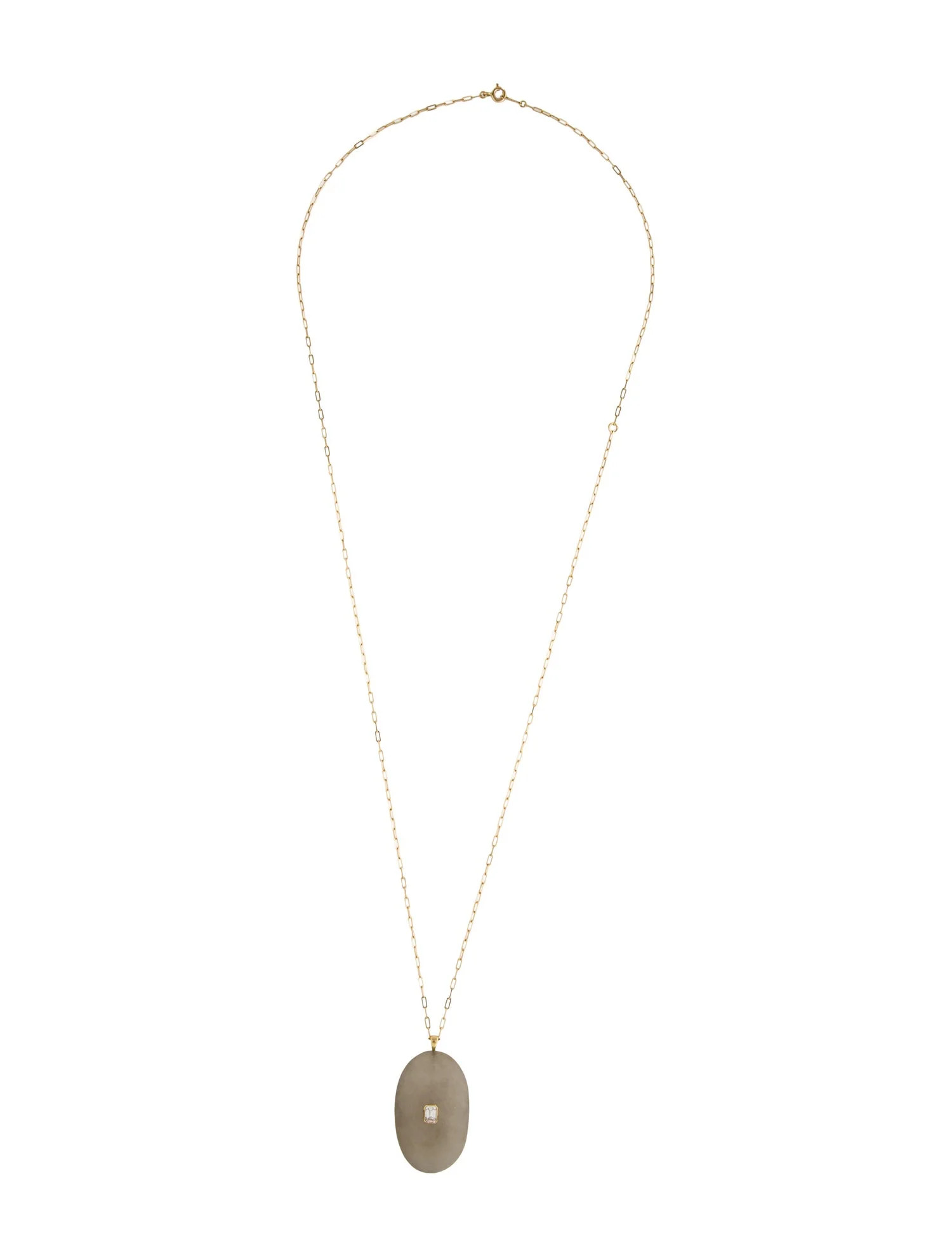 18K Lab-Grown Diamond & Quartzite Cristallina Pendant Necklace | The RealReal