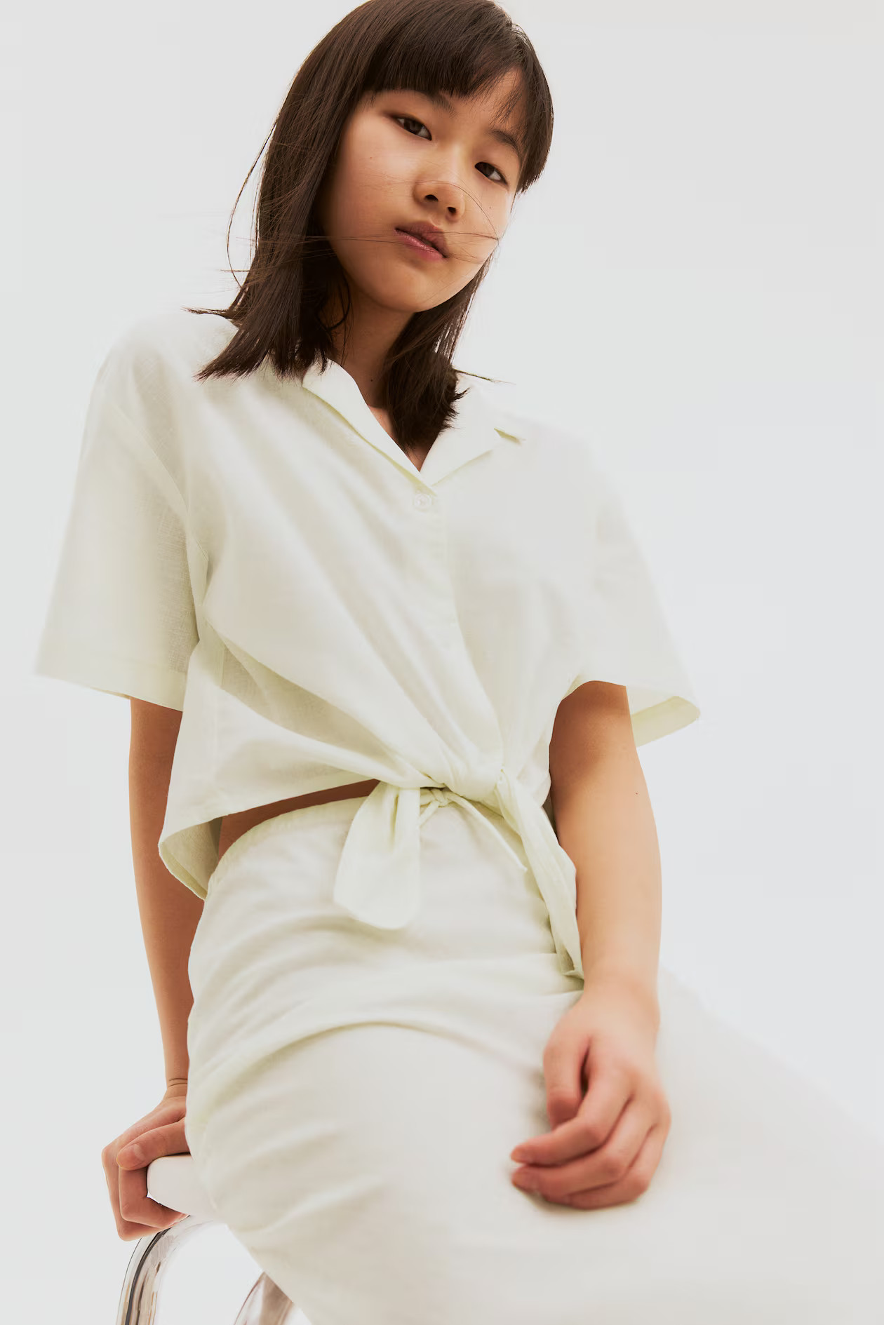 Knot-Detail Cropped Shirt | H&M (US + CA)