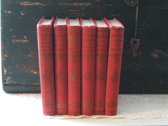 Antique Books - 6 Books - 1895 - Instant Collection - Red Books | Etsy (US)