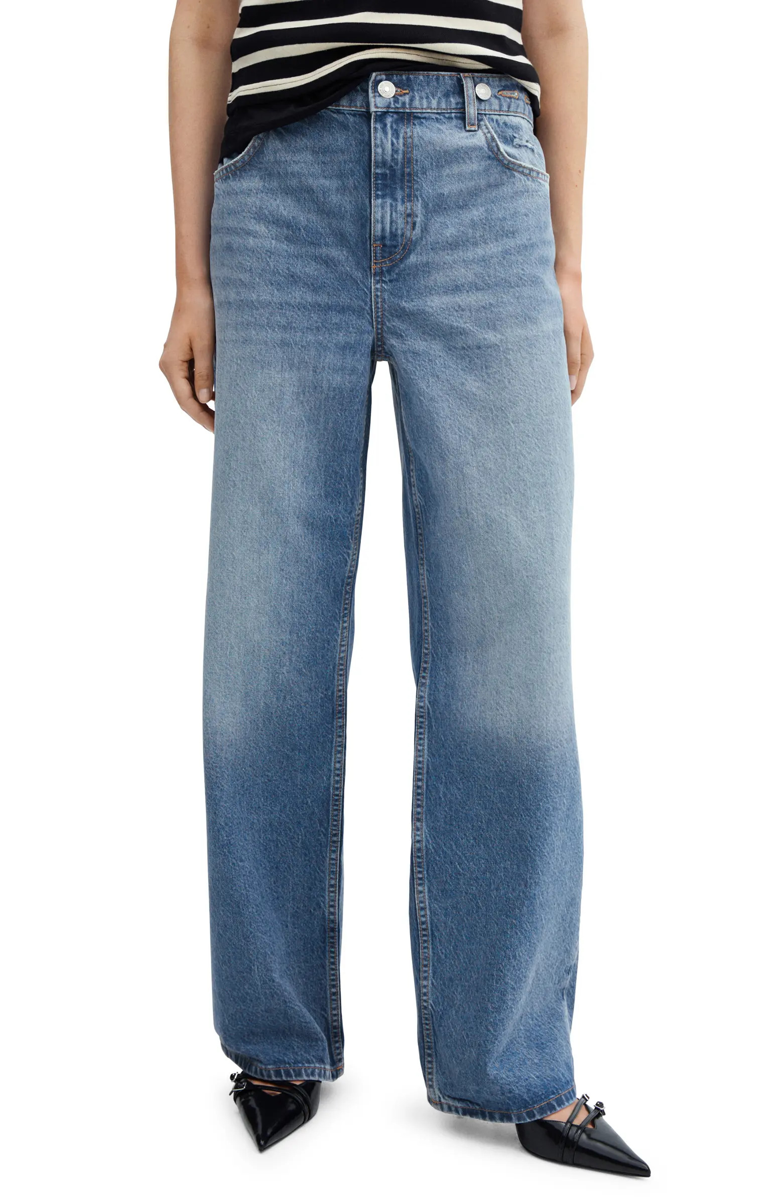 MANGO Loose Fit Wide Leg Jeans | Nordstrom | Nordstrom
