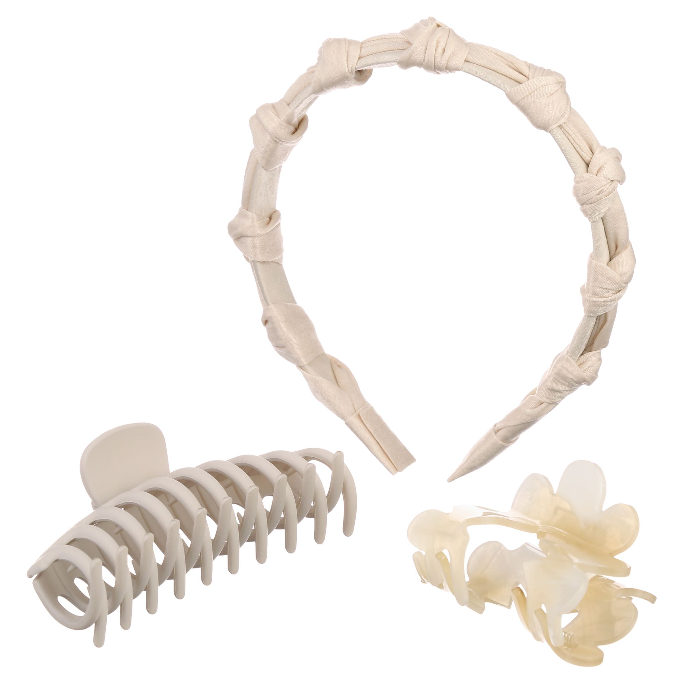 Time and Tru Women's Natural Claw Clips and Headband, 3-Pack | Walmart (US)