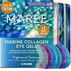 Maree Eye Gel Pads - Reduce Wrinkles, Puffy Eyes, Dark Circles, Eye Bags - Natural Marine Collage... | Amazon (US)