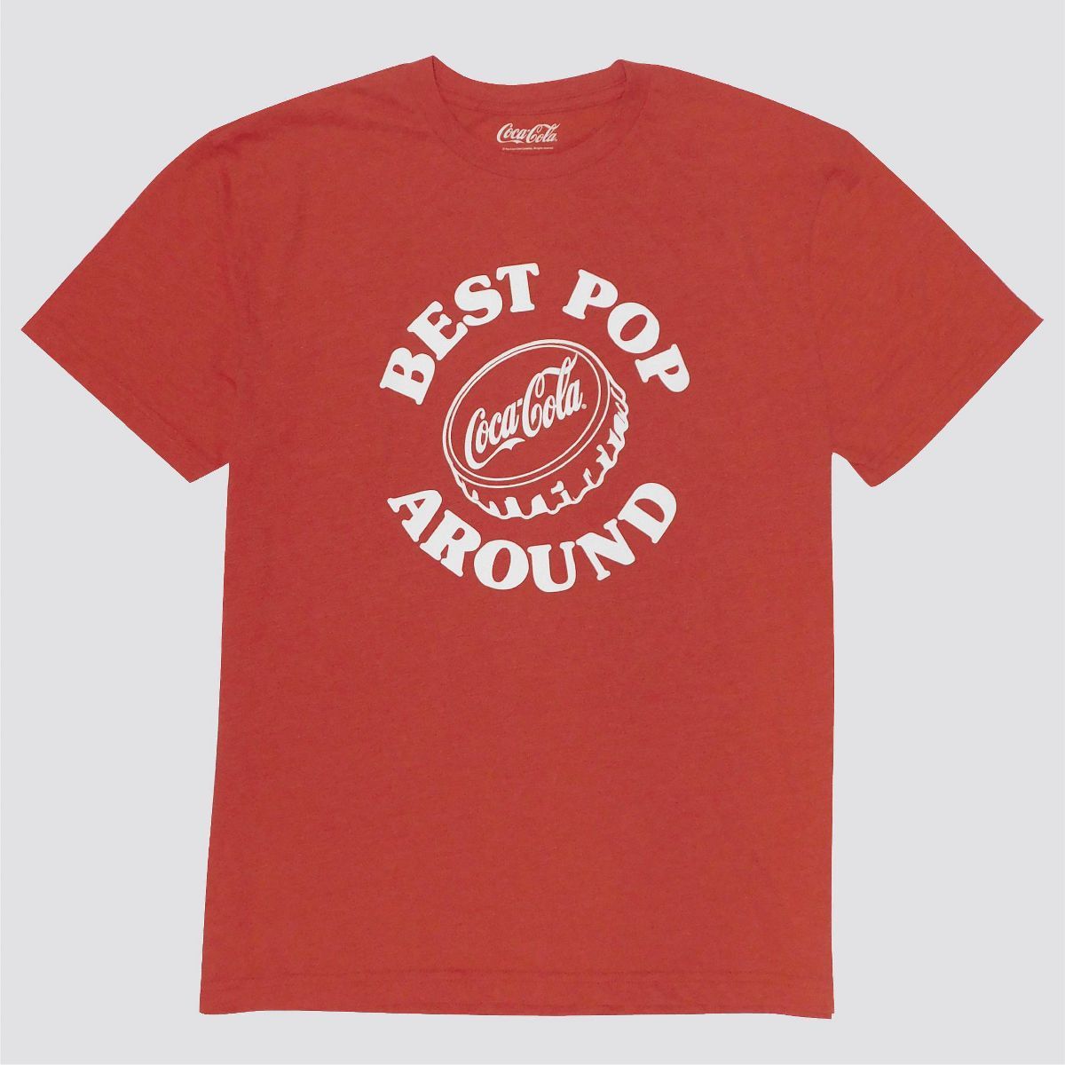 Men's Coca-Cola Best Pop Around Short Sleeve Graphic T-Shirt - Heathered Red | Target
