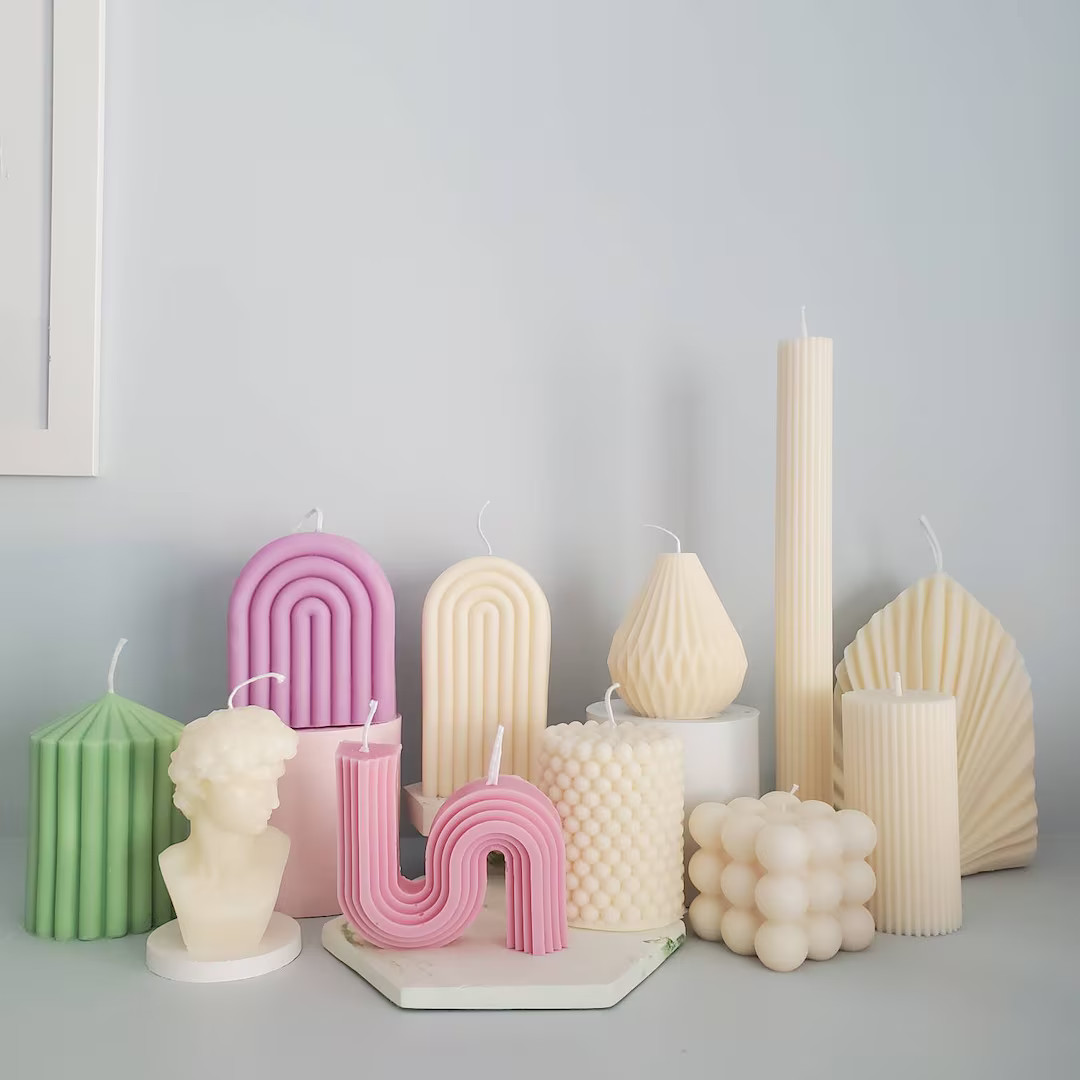 Minimalist shaped candle | wavy candle | bubble candle | Unique candle gift | Aesthetic room deco... | Etsy (US)