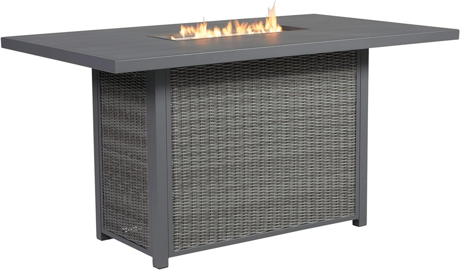 Signature Design by Ashley Outdoor Palazzo Rectangular Bar Table with Fire Pit, Gray | Amazon (US)