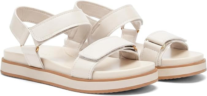Coutgo Women's Arch Support Adjustable Strap Flat Sandals | Amazon (US)