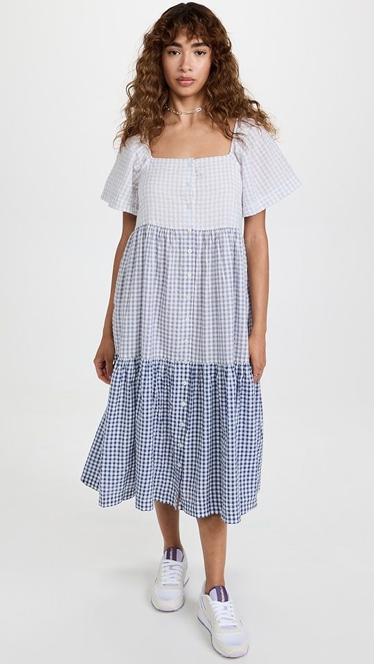 Square Neck Tiered Midi Dress | Shopbop