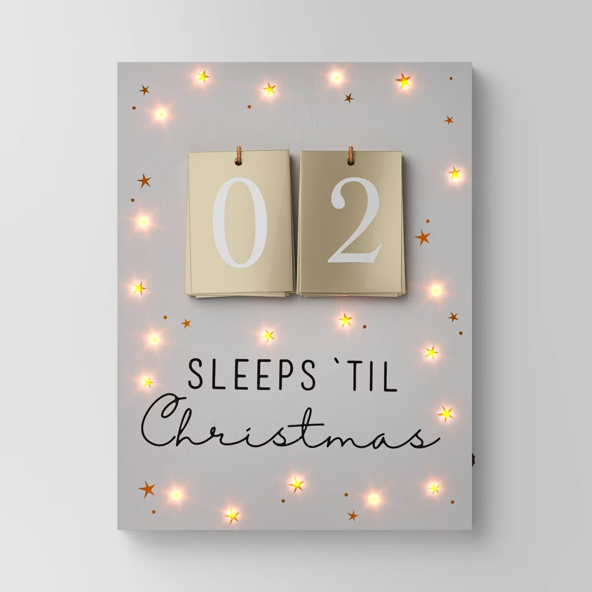 18.7" Lit 'Sleeps 'til Christmas' Wood Countdown Sign Cream - Wondershop™ | Target