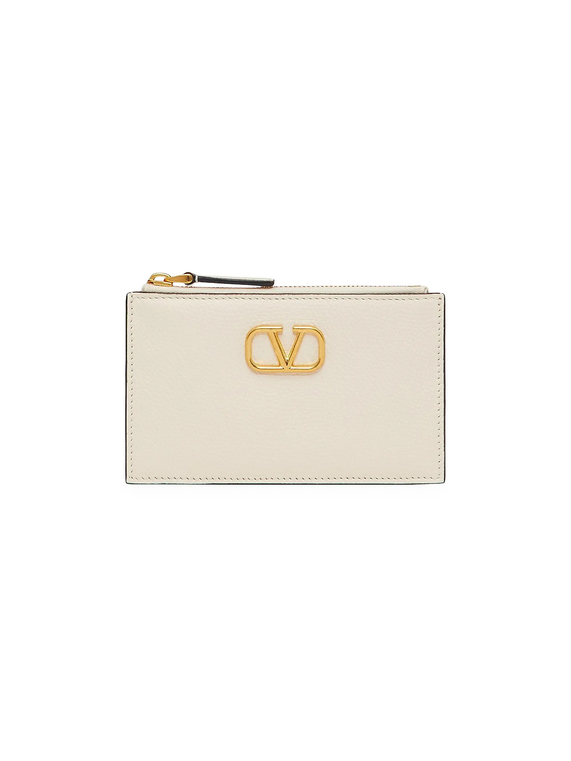 VLogo Signature Grainy Calfskin Cardholder | Saks Fifth Avenue