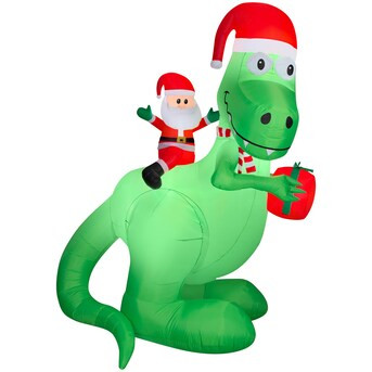 Holiday Living 10-ft Lighted Dinosaur Christmas Inflatable | Lowe's