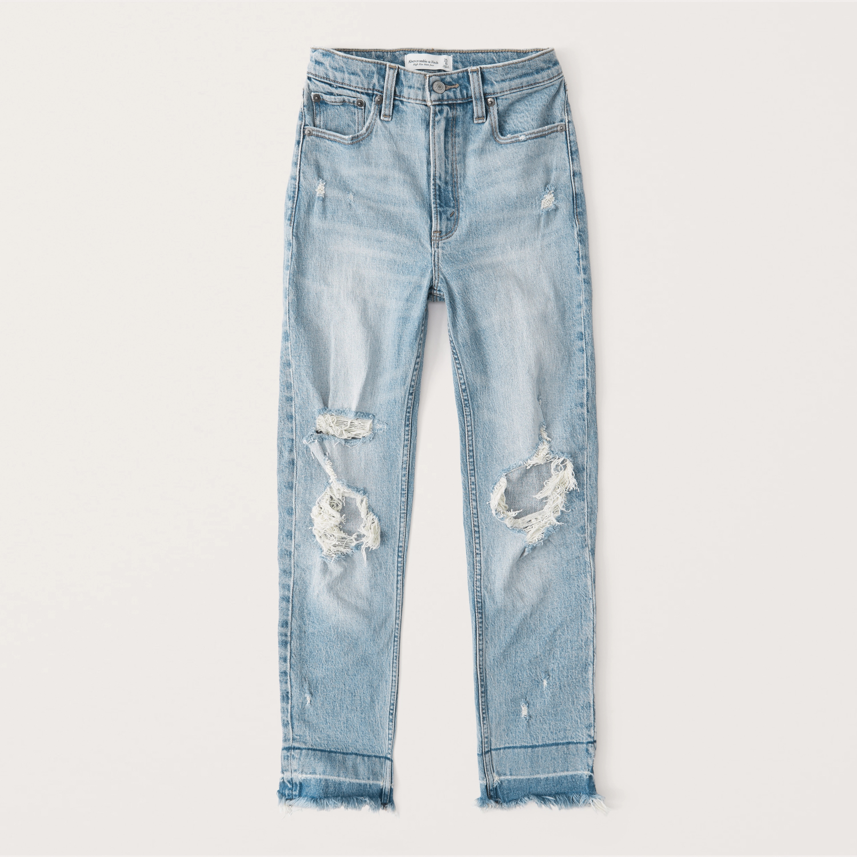 Ripped High Rise Mom Jeans | Abercrombie & Fitch (US)