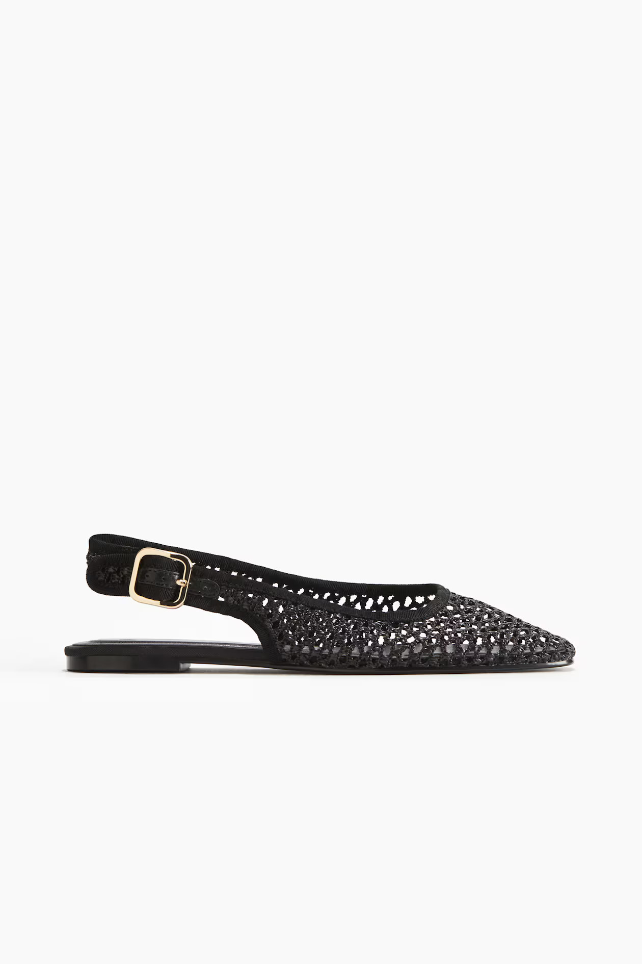Mesh slingback sandals - Black - Ladies | H&M GB | H&M (UK, MY, IN, SG, PH, TW, HK)