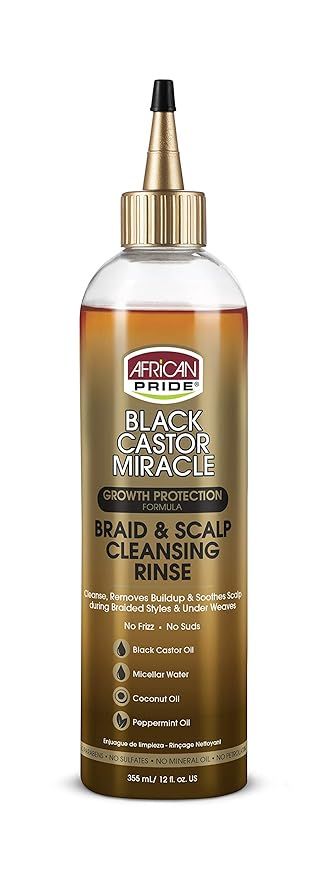 African Pride Black Castor Miracle Braid & Scalp Cleansing Rinse - Removes Hair Build Up & Soothe... | Amazon (US)