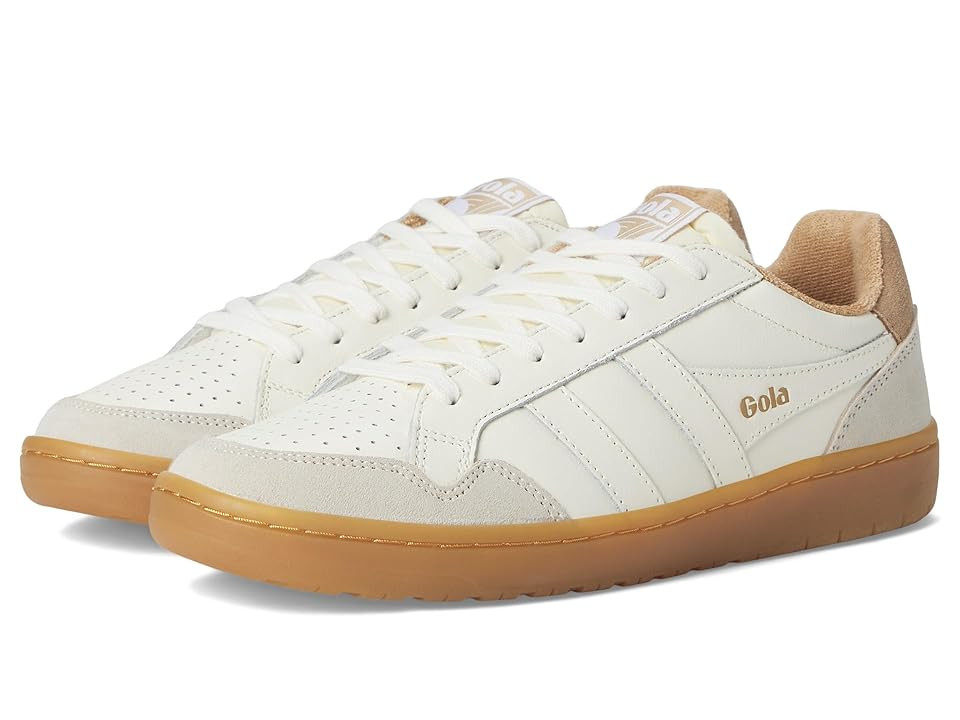 Gola Eagle 86 Women's Lace up casual Shoes Off-White/Light Caramel/Gum : 6.5 B - Medium, Canvas | Zappos