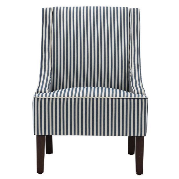 Swoop Striped Arm Accent Chair Navy - WOVENBYRD | Target