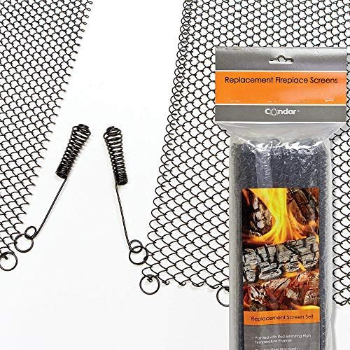 Enhance the Style of Your Fireplace with a Condar Mesh Screen. Fireplace Mesh Screen Curtain. 27" Hi | Amazon (US)