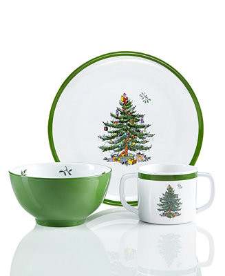 Spode  Christmas Tree 3-Piece Kids Melamine Set - Macy's | Macy's