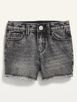 Unisex High-Waisted Slouchy Straight Black Cut-Off Jean Shorts for Toddler | Old Navy (US)