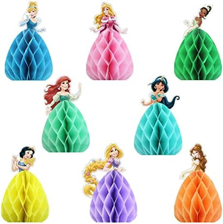 8PCS Princess Honeycomb Centerpiece Table Topper, Princess Party 3D Table Decorations for Princess P | Amazon (US)