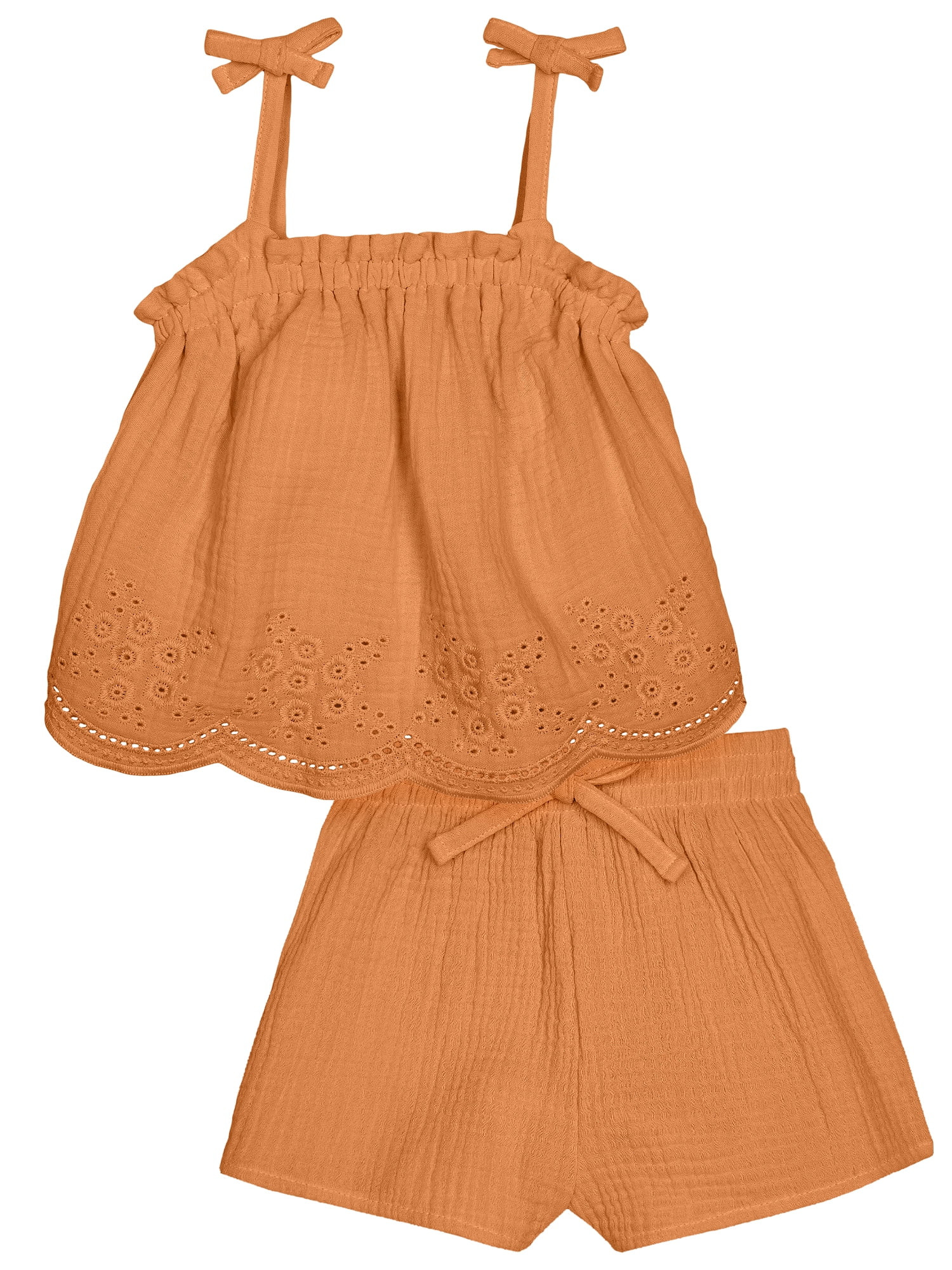 Modern Moments By Gerber Toddler Girl Casual Cotton Gauze Outfit Set, 2-Piece, Sizes 12M-5T | Walmart (US)