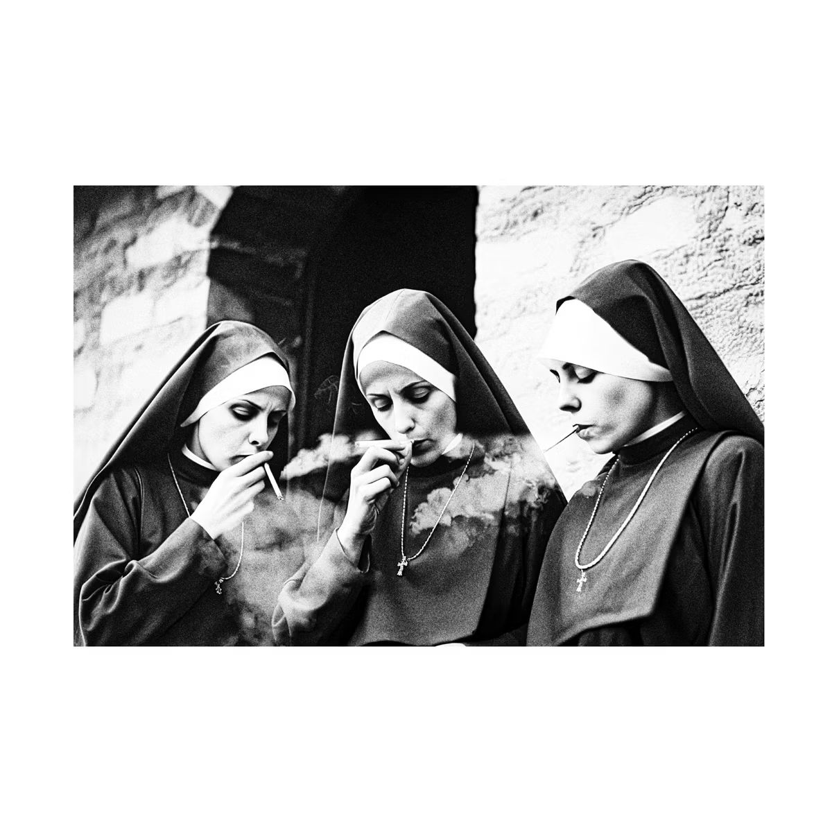 Trademark Fine Art - Decent Exposures Smoking Nuns Canvas Art | Target