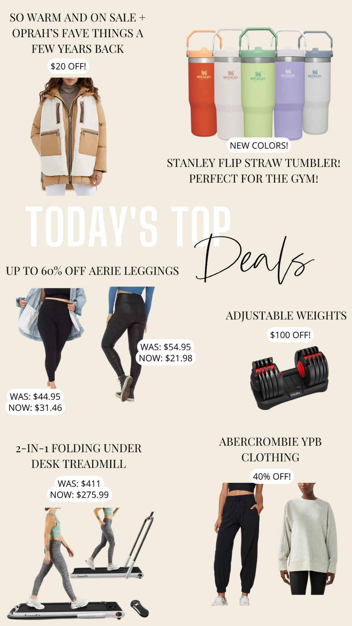 Amazon jacket // Stanley tumblers // Lululemon leggings dupe // spanx leggings dupe // aerie leggings // adjustable weights // under desk treadmill // Abercrombie activewear 

#LTKstyletip #LTKfit #LTKsalealert