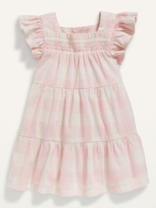 Ruffle-Trim Tiered Gingham Swing Dress for Baby | Old Navy (US)