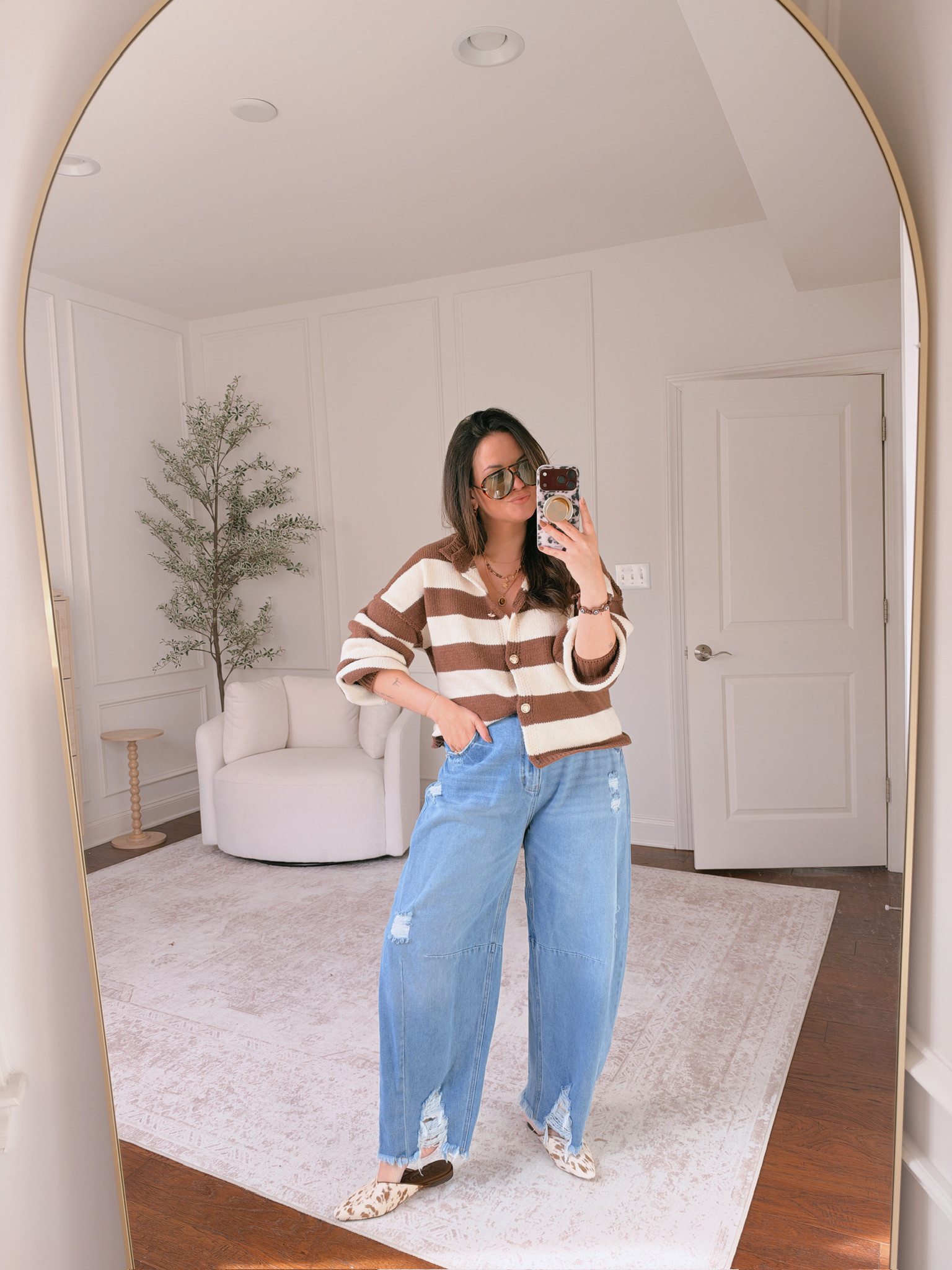 Wearing a large in the sweater and a 14 in the denim 

 #LTKSeasonal #LTKMidsize