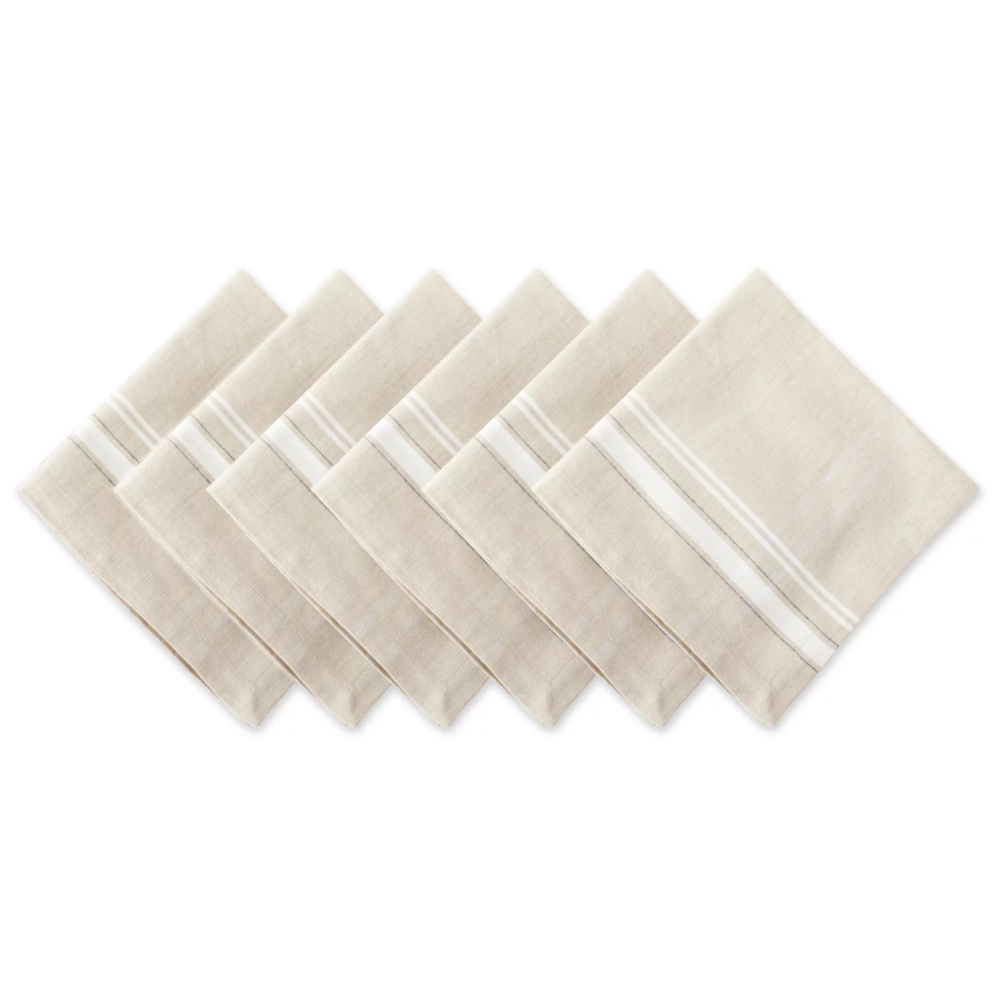 DII White French Stripe Napkin (Set of 6), 20x20", 100% Cotton | Walmart (US)